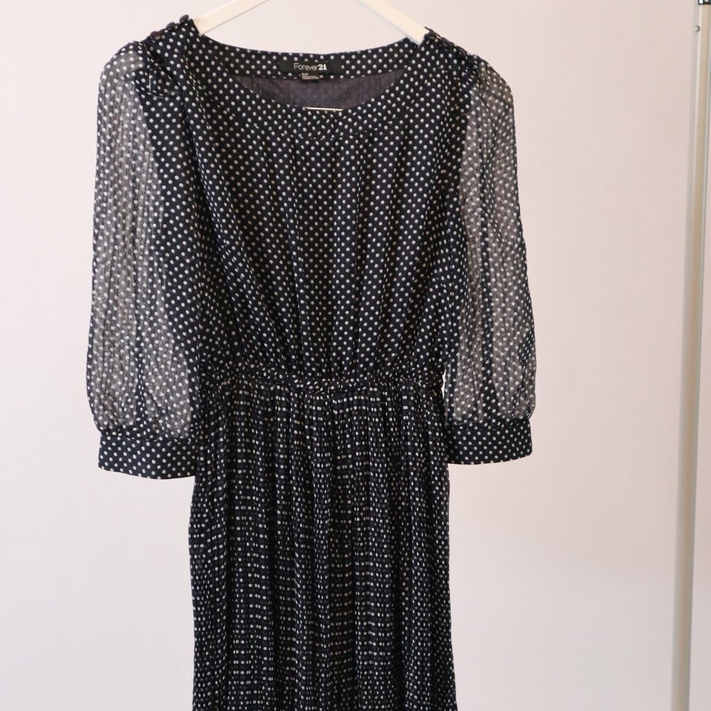 long sleeve polka dot dress